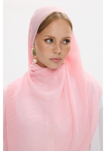 Freya Müslin Püsküllü Toz Pembe Bürümcük Pamuklu Şal fırsatları