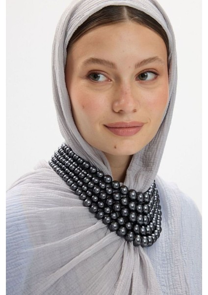 Freya Müslin Taş Püsküllü Bürümcük Pamuklu Şal