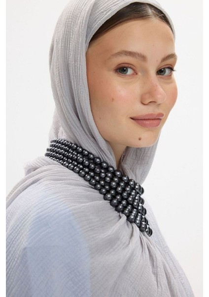 Freya Müslin Taş Püsküllü Bürümcük Pamuklu Şal