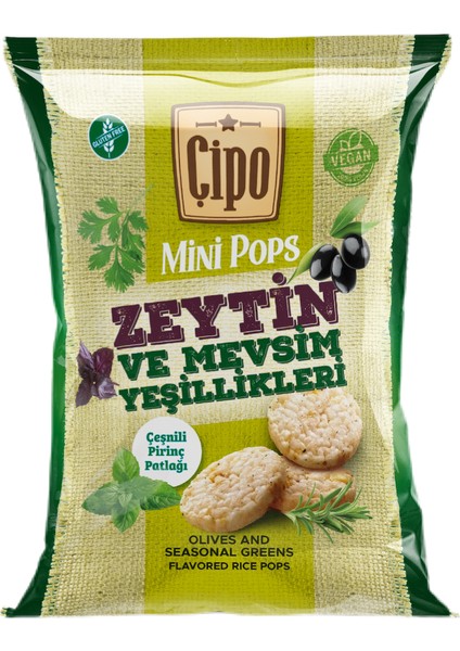 ÇİPO Zeytin ve Mevsim Yeşillikleri Çeşnili Pirinç Patlağı 60 g x 3 Paket (Glütensiz & Vegan) fiyatları