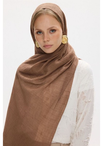 Freya Müslin Cappuccino Püsküllü Bürümcük Pamuklu Şal fiyatları
