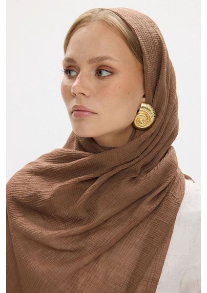 Freya Müslin Cappuccino Püsküllü Bürümcük Pamuklu Şal fırsatları