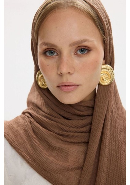 Freya Müslin Cappuccino Püsküllü Bürümcük Pamuklu Şal indirimleri