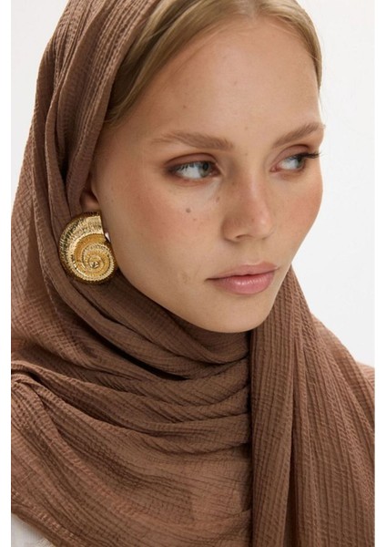 Freya Müslin Cappuccino Püsküllü Bürümcük Pamuklu Şal