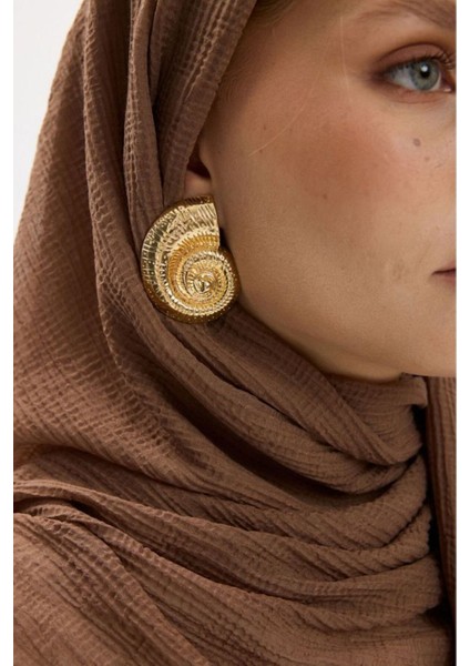 Freya Müslin Cappuccino Püsküllü Bürümcük Pamuklu Şal