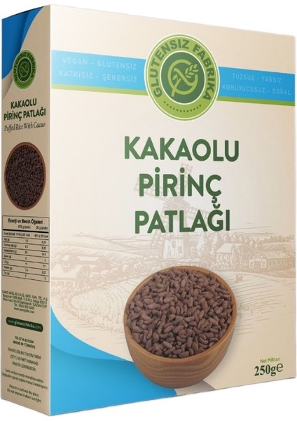 Kakaolu Pirinç Patlağı 250 g (Glütensiz & Vegan)