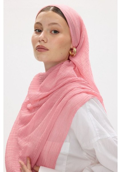 Freya Müslin Şeker Pembe Püsküllü Bürümcük Pamuklu Şal modelleri