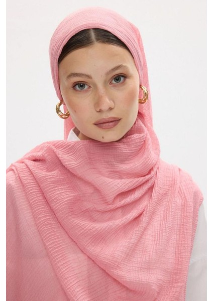 Freya Müslin Şeker Pembe Püsküllü Bürümcük Pamuklu Şal indirimleri
