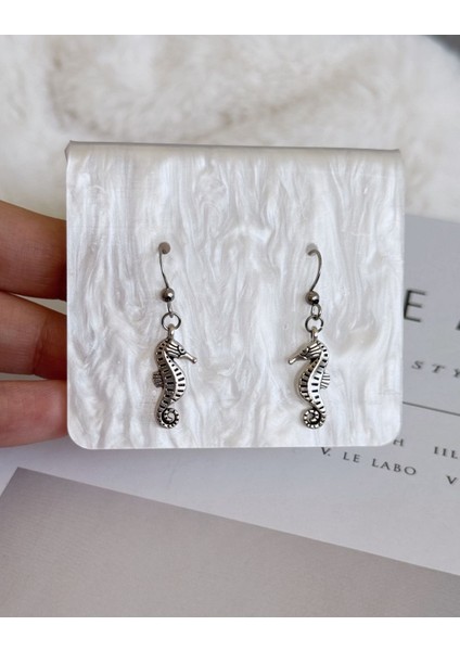 Deniz Atı Çelik Küpe