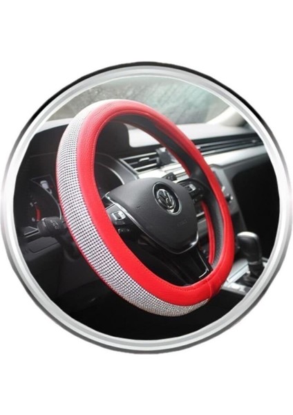 Teamcar Oto Direksiyon Kılıfı Geçmeli Pırlanta Kaplamalı Kırmızı fiyatları