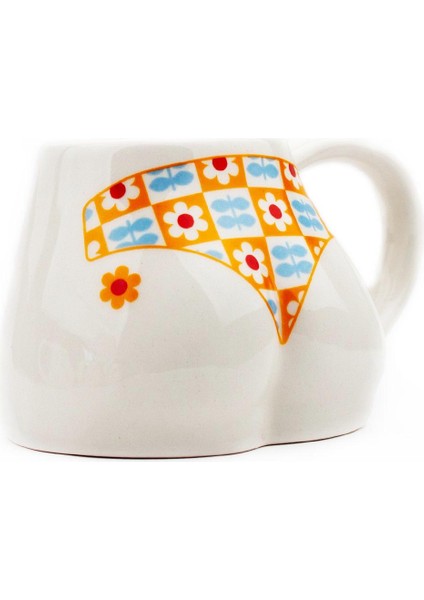 Çiçekli Bikinili El Yapımı Beyaz Parlak Popo Kupa - El Işçiliği Hediyelik Kupa Bardak Mug fiyatları