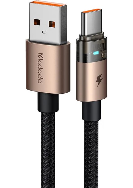 CA-6891 Usb-A To Type-C 1,2 M Kablo Şarj Işıklı