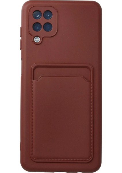 Samsung Galaxy A12 Kılıf Kelvin Kartvizitli Silikon - Bordo Nrmsa