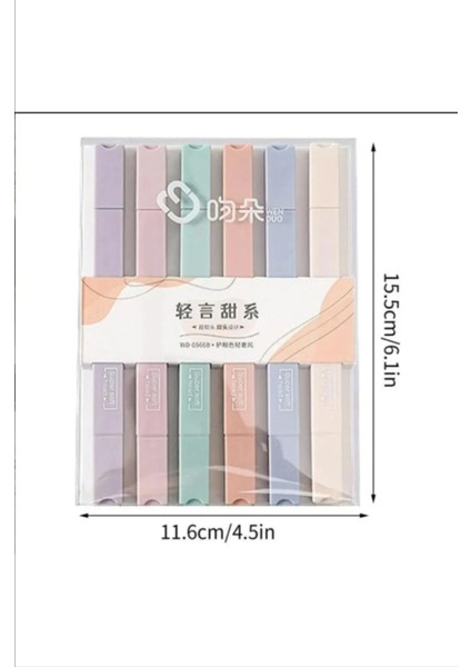 Supersoft 6'lı Pastel Fosforlu Kalem Seti – Çift Uçlu & Yumuşak Yazım