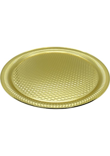 30 cm Şık Metal Döküm Tepsi - Zarif ve Dayanıklı Sunum Tepsisi (Rastgele Renk)
