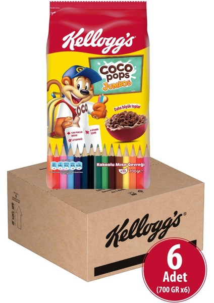 Coco Pops Jumbos BTS Mısır Gevreği 700X6 Adet, Lif, Demir Ve 6 Vitamin Içer fiyatları