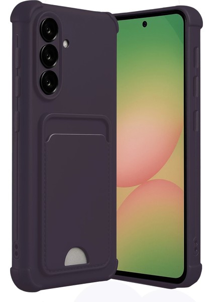 Samsung Galaxy A55 5g Kılıf Kelvin Kartvizitli Silikon - Derin Mor Nrmsa