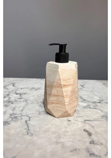 Mermer Desenli Beton Sıvı Sabunluk Geometrik Mutfak Tuvalet Banyo Sabunluk