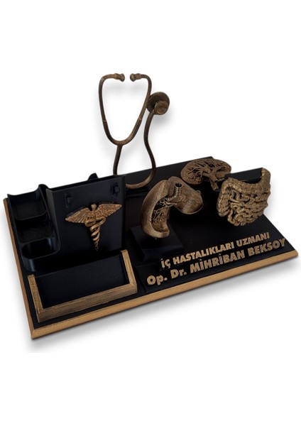 Masaüstü Isimlik ve Kartvizitlik Iç Hastalıkları Doktoru, Dahiliye Doktoru, Yıl Dönümü Hediyesi