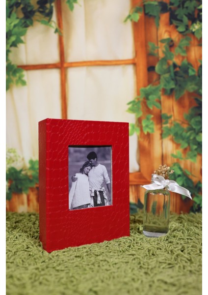 10x15 cm 100’lük Deri Fotoğraf Albümü Kırmızı