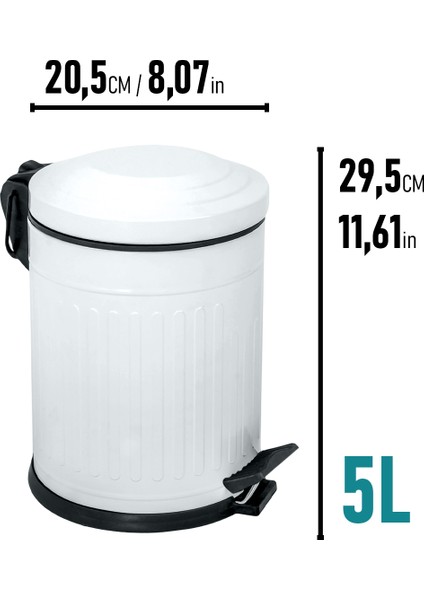 Vintage 4'lü Çöp Kovası Banyo Seti Çizgili fiyatları