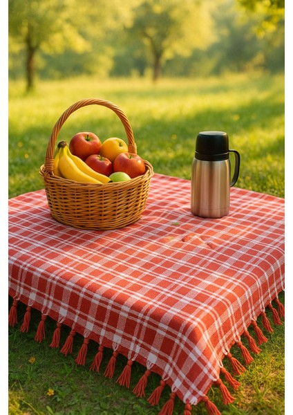 Kırmızı Çok Amaçlı Sofra Bezi Piknik Örtüsü 150 x 150 cm fiyatları