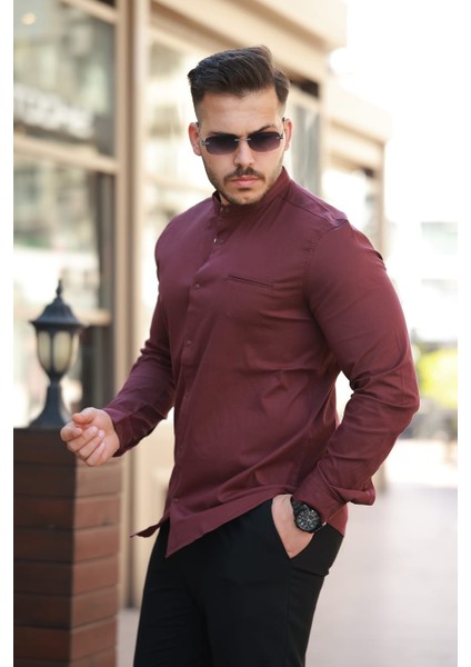 Hakim Yaka Slim Fit Battal Gömlek fiyatları