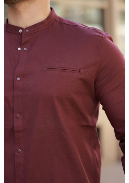 Hakim Yaka Slim Fit Battal Gömlek modelleri