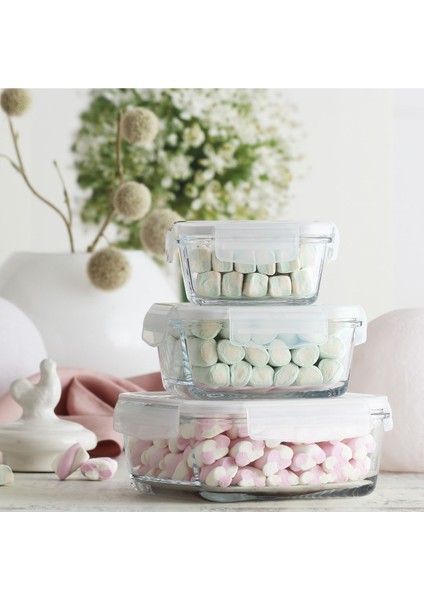 Renkli 3'lü Saklama Kabı Seti, Pratik ve Şık Mutfak Düzeni Için Ideal