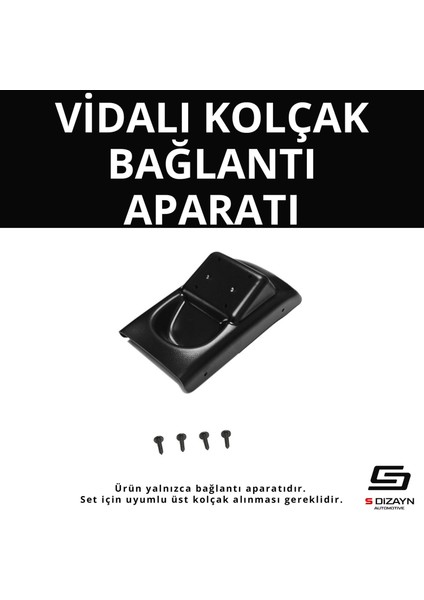 S-Dizayn Citroen C3 Abs Vidalı Kol Dayama Kolçak Alt Adaptör 2009-2016 A+Kalite