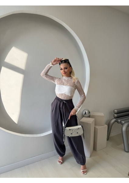 Antrasit Beli Lastikli Şalvar Pantolon fiyatları