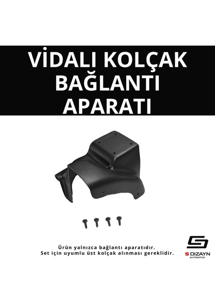 S-Dizayn Renault Megane 3 Abs Vidalı Kol Dayama Kolçak Alt Adaptör 2012-2016 A+Kalite
