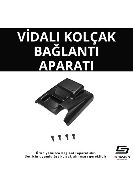 S-Dizayn Vw Caddy 3 Abs Vidalı Kol Dayama Kolçak Alt Adaptör 2004-2015 A+Kalite
