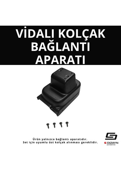 S-Dizayn Fiat 500L Abs Vidalı Kol Dayama Kolçak Alt Adaptör 2012 Üzeri A+Kalite