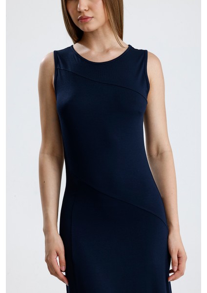 Yırtmaçlı Kolsuz Likralı Viskon Elbise | ELB35734 fırsatları