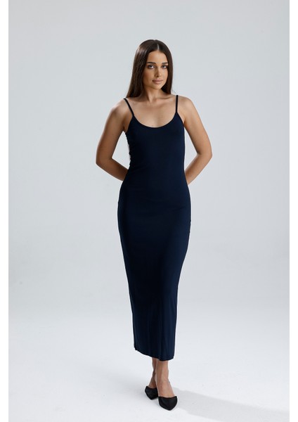 Yırtmaçlı Askılı Likralı Viskon Elbise | ELB35782 fiyatları