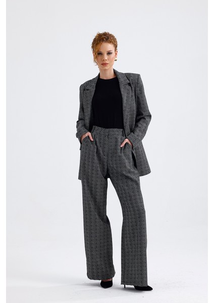 Astarlı Desenli Takım Elbise Ceket ve Pantolon | CKT36036 Zikzak Desenli