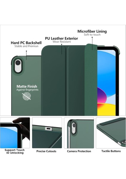 Apple iPad Air 11 Inc M3 (2025) Yatay Standlı Uyku Modlu Basic Arkası Sert Smart Kılıf A3266 A3267 fiyatları