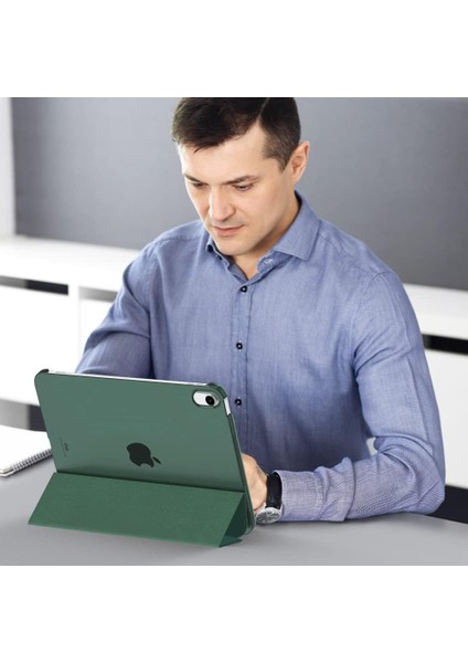 Apple iPad Air 11 Inc M3 (2025) Yatay Standlı Uyku Modlu Basic Arkası Sert Smart Kılıf A3266 A3267