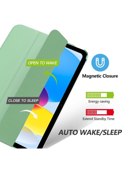 Apple iPad Air 11 Inç 6. Nesil Yatay Standlı Uyku Modlu Basic Arkası Sert Smart Kılıf A2902 A2903 modelleri