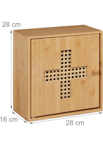 Bambu Dolabı 2 Raflı Mıknatıslı Kapaklı Doğal Rattan Görünümlü 28X28X16 Cm, Otel ve Restoranlar Için Uygun fiyatları