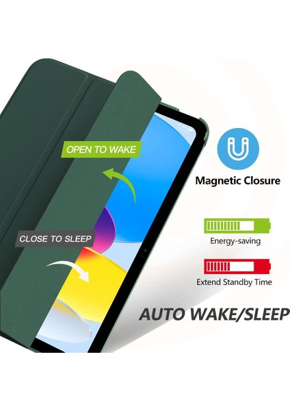 Apple iPad Air 11 Inç 6. Nesil Yatay Standlı Uyku Modlu Basic Arkası Sert Smart Kılıf A2902 A2903 modelleri