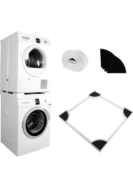 Çamaşır Makinesi Kurutma Makinesi Istifleme Kiti Tüm Markalar ile Uyumlu Ayarlanabilir