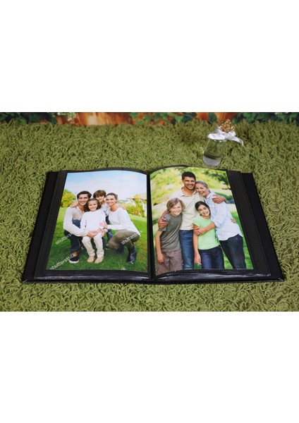 15x21 cm 100'lük Deri Fotoğraf Albümü Siyah modelleri