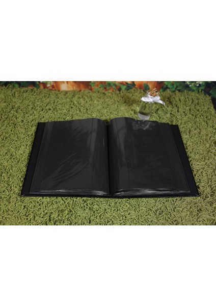 15x21 cm 100'lük Deri Fotoğraf Albümü Siyah