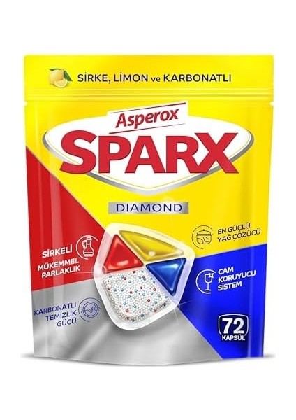 Sparx Diamond Bulaşık Makinesi Kapsülü 72 Adet