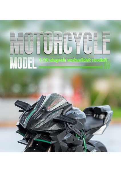 1/10 Kara Uçağı Ninja Taklit Yarış Motosiklet Alaşımlı Araba Modeli (Yurt Dışından) modelleri