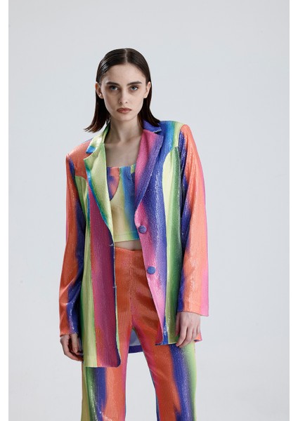 Abiye Takım Elbise | Ceket | Pantolon | Büstiyer 3 Lü Takım TK34264 Gökkuşağı fırsatları