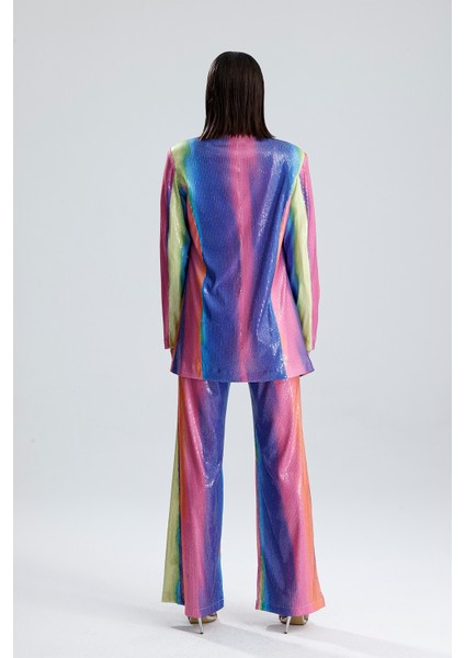 Abiye Takım Elbise | Ceket | Pantolon | Büstiyer 3 Lü Takım TK34264 Gökkuşağı indirimleri