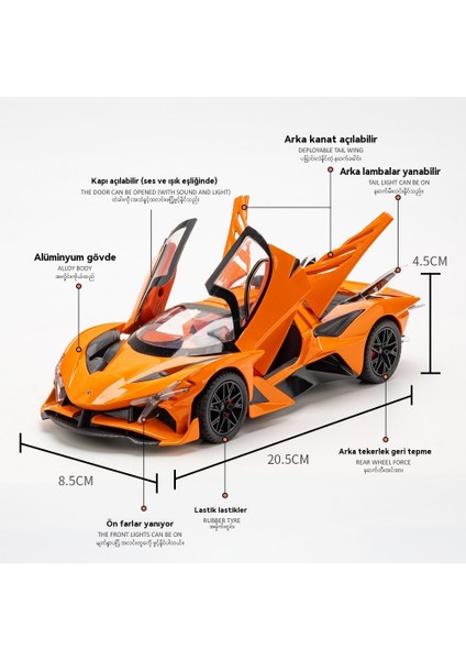 1 Ila 24 Apollo Helios Alaşımlı Spor Araba Modeli (Yurt Dışından) indirimleri